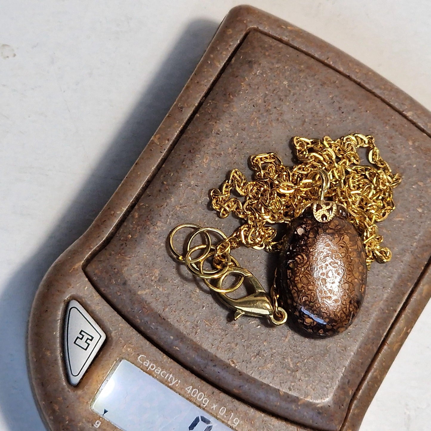 Australian Boulder Opal Pendant on Metal Chain