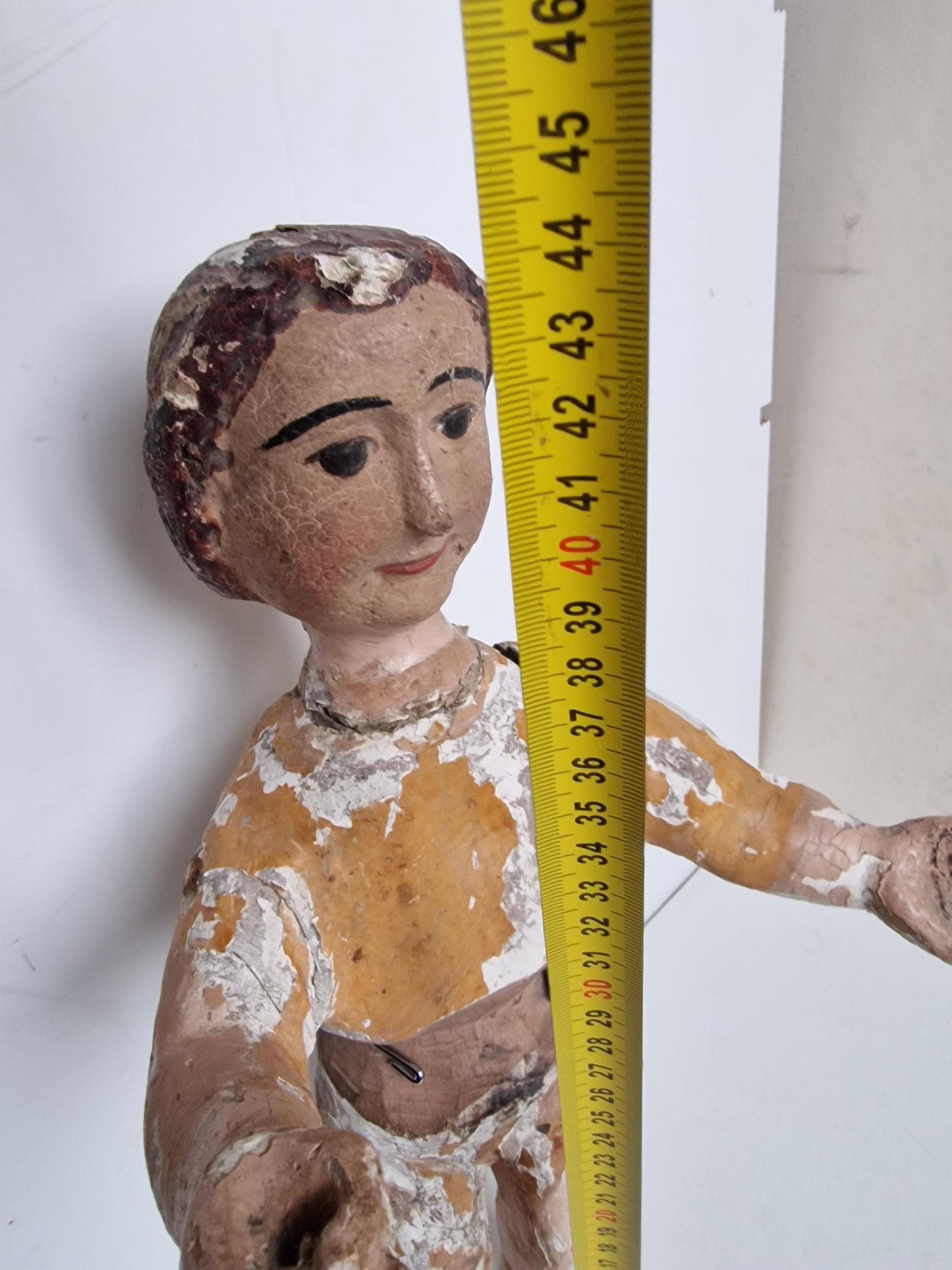 18th Century French Santo Niño Figure – Hand-Carved Polychrome Wood