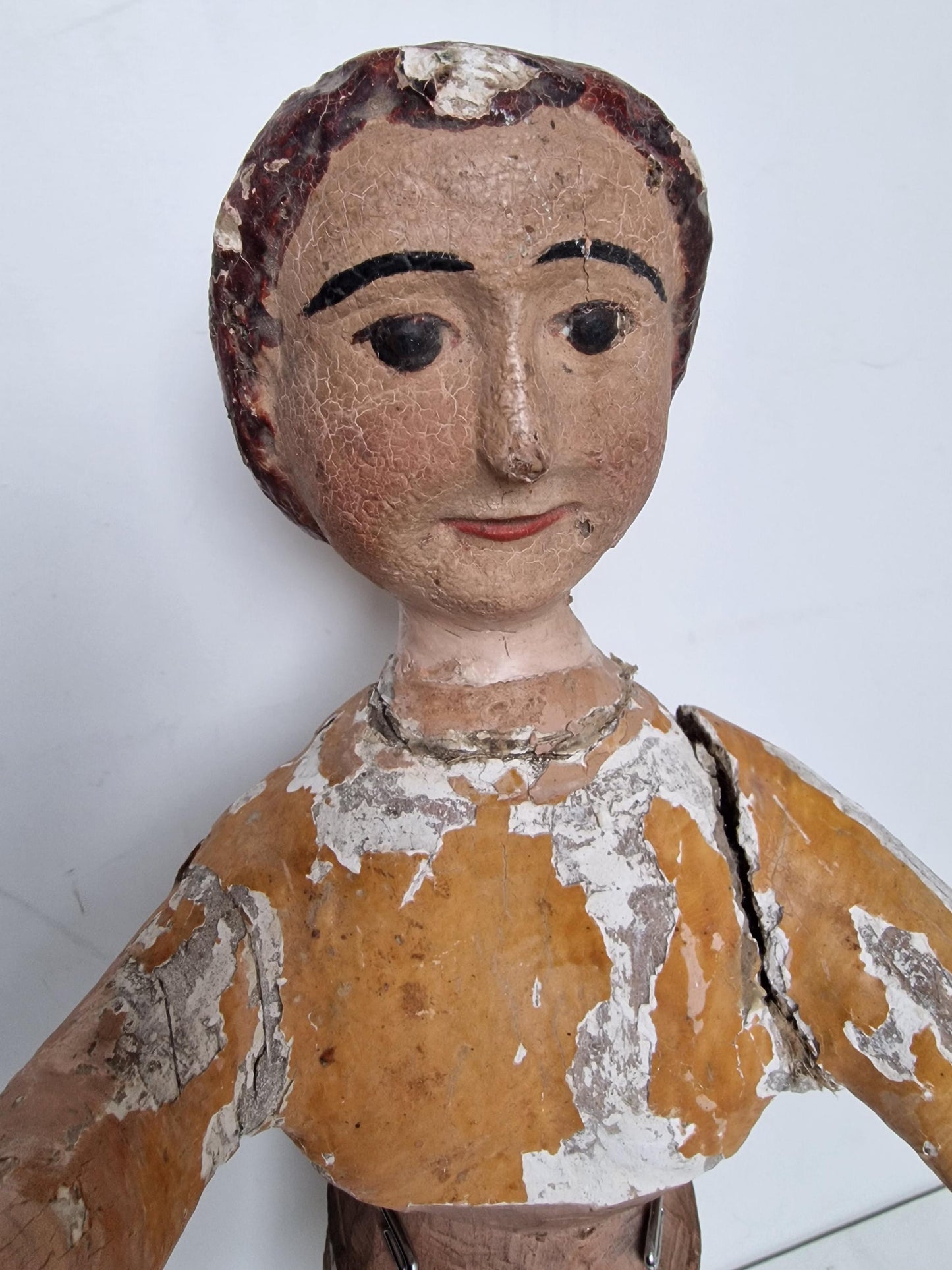 18th Century French Santo Niño Figure – Hand-Carved Polychrome Wood