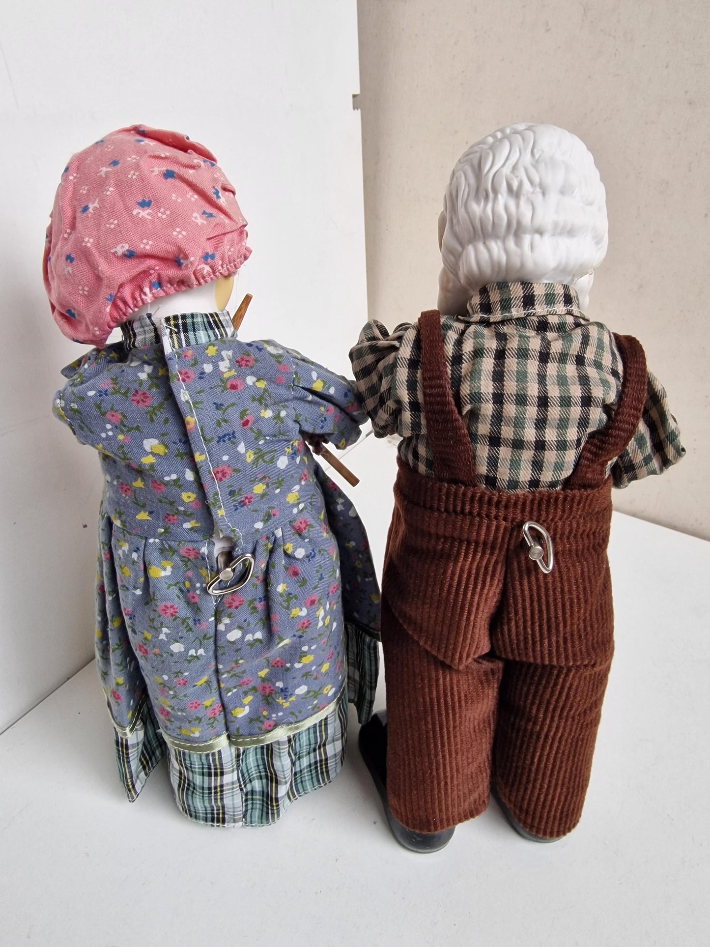 Vintage German Musical Porcelain Dolls, Erzgebirge Moving Gnomes, 1960s