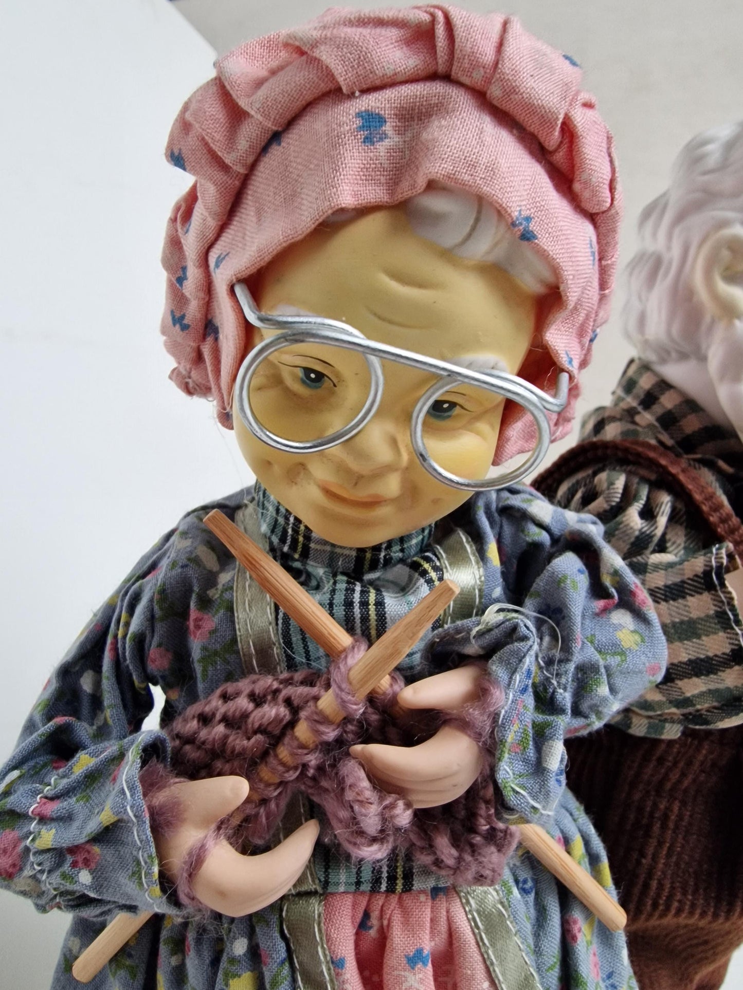 Vintage German Musical Porcelain Dolls, Erzgebirge Moving Gnomes, 1960s