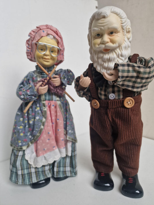 Vintage German Musical Porcelain Dolls, Erzgebirge Moving Gnomes, 1960s