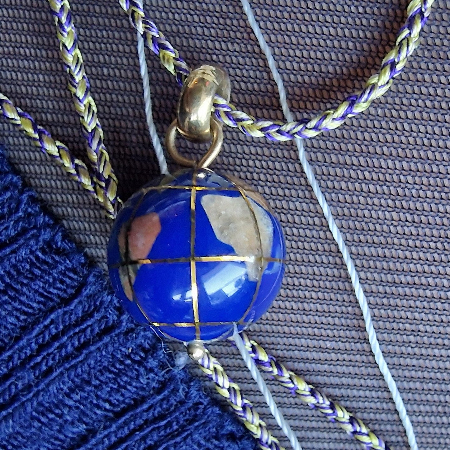 tous ketting, met 14k gouden globe van lapis lazulli pendant necklace earth world