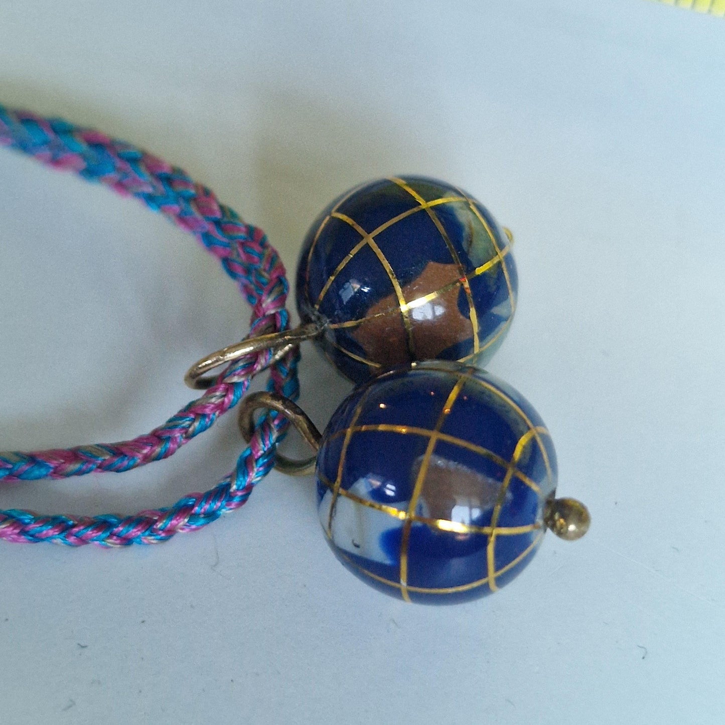 Tous Sterling Silver Gilt Necklace, Lapis Lazuli Globe Pendant