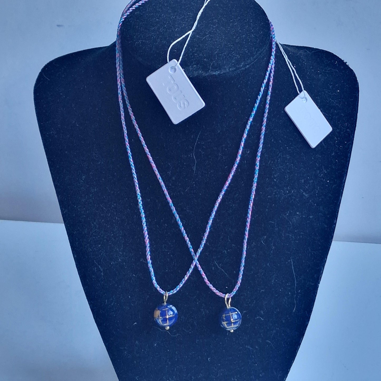 Tous Sterling Silver Gilt Necklace, Lapis Lazuli Globe Pendant