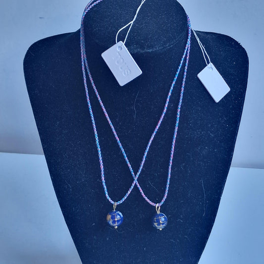 Tous Sterling Silver Gilt Necklace, Lapis Lazuli Globe Pendant