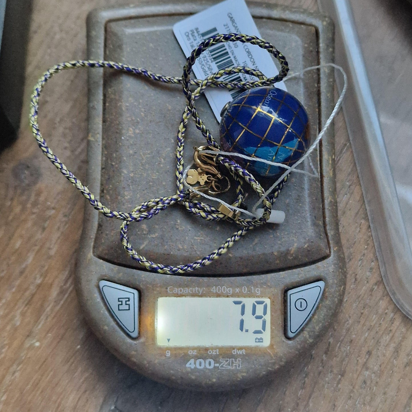 Tous Vermeil Sterling Silver Lapis Lazuli Globe Pendant Necklace