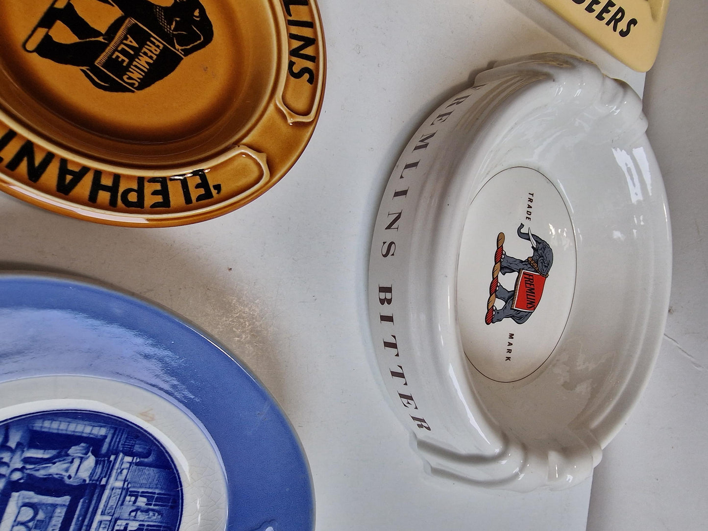 7 collectable ashtrays eu vintage retro elephant carlsberg haviland fremlins melchers