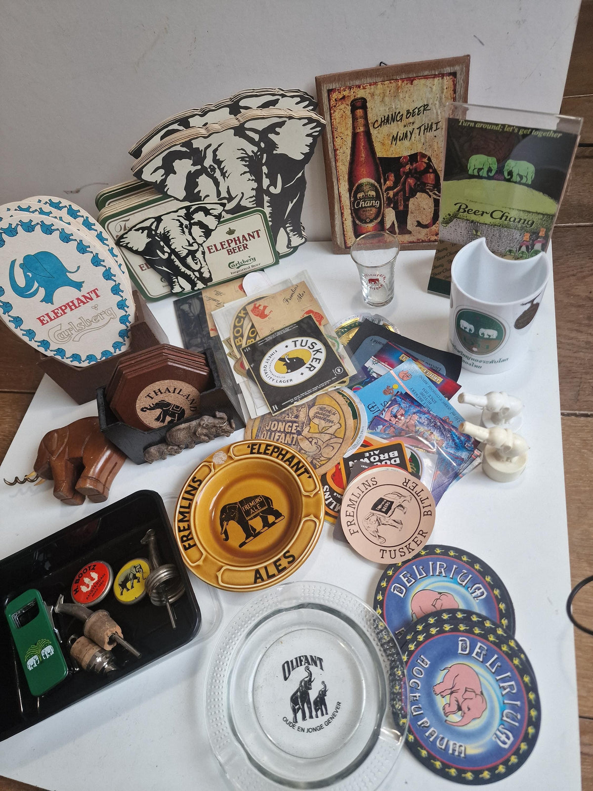 Xl collection beer verzameling thai  ashtrays eu vintage retro elephant carlsberg haviland fremlins