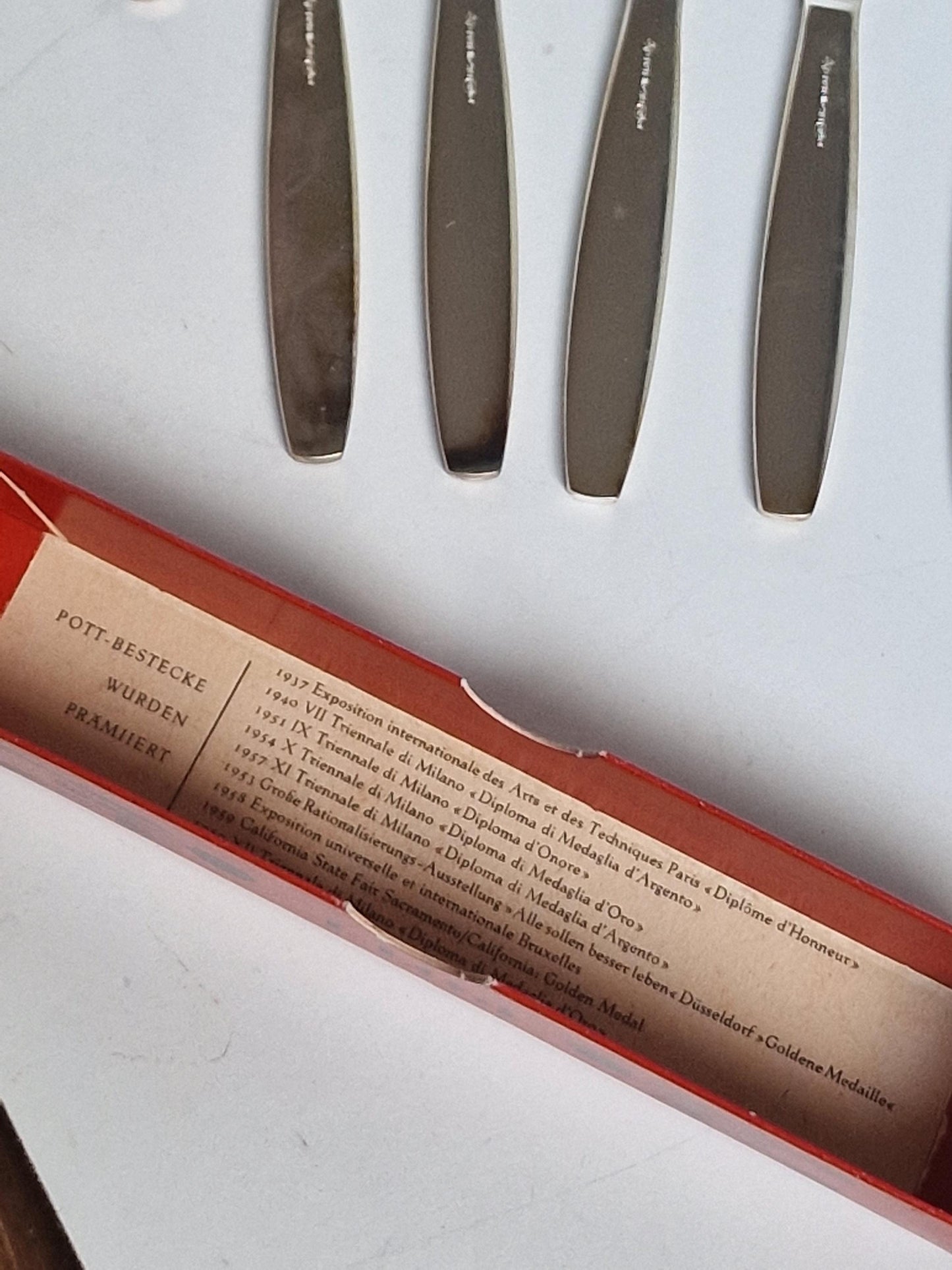 Carl Hugo Pott Solingen Silver Butter Knives, Germany, Set of 6
