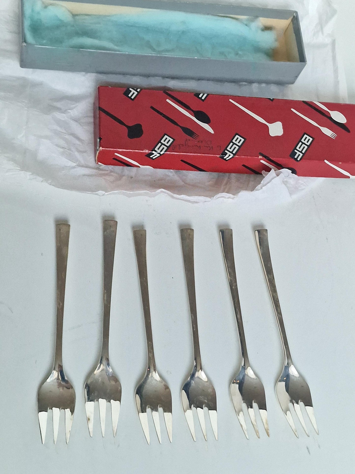 Vintage CARL HUGO POTT Silver Forks, Set of 6, German Cutlery