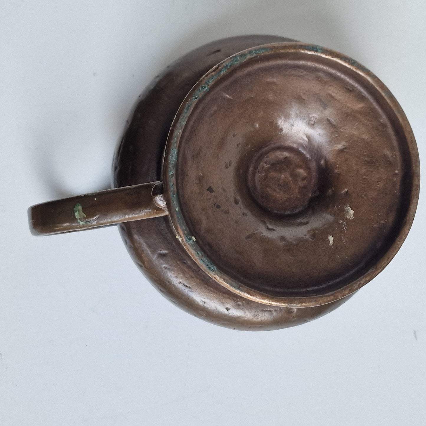 Antique 18th Century Heavy Bronze Pillar Candle Holder, Monastery Provenance