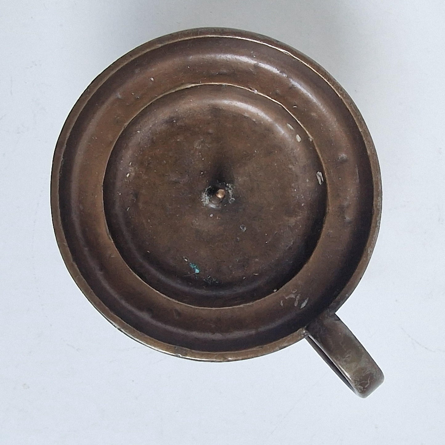 Antique 18th Century Heavy Bronze Pillar Candle Holder, Monastery Provenance