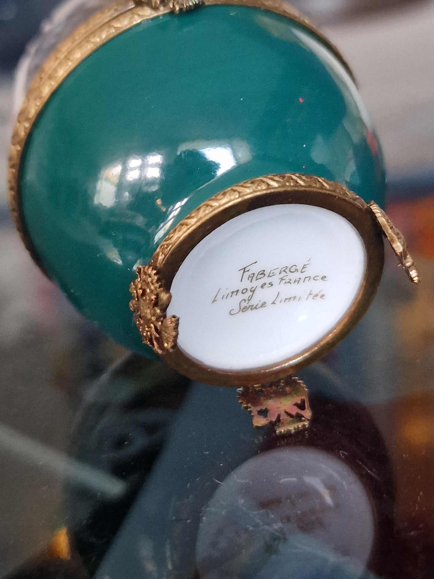 XL Fabergé Frog Prince Egg, Numbered Porcelain, Sterling Silver, 24K Gold