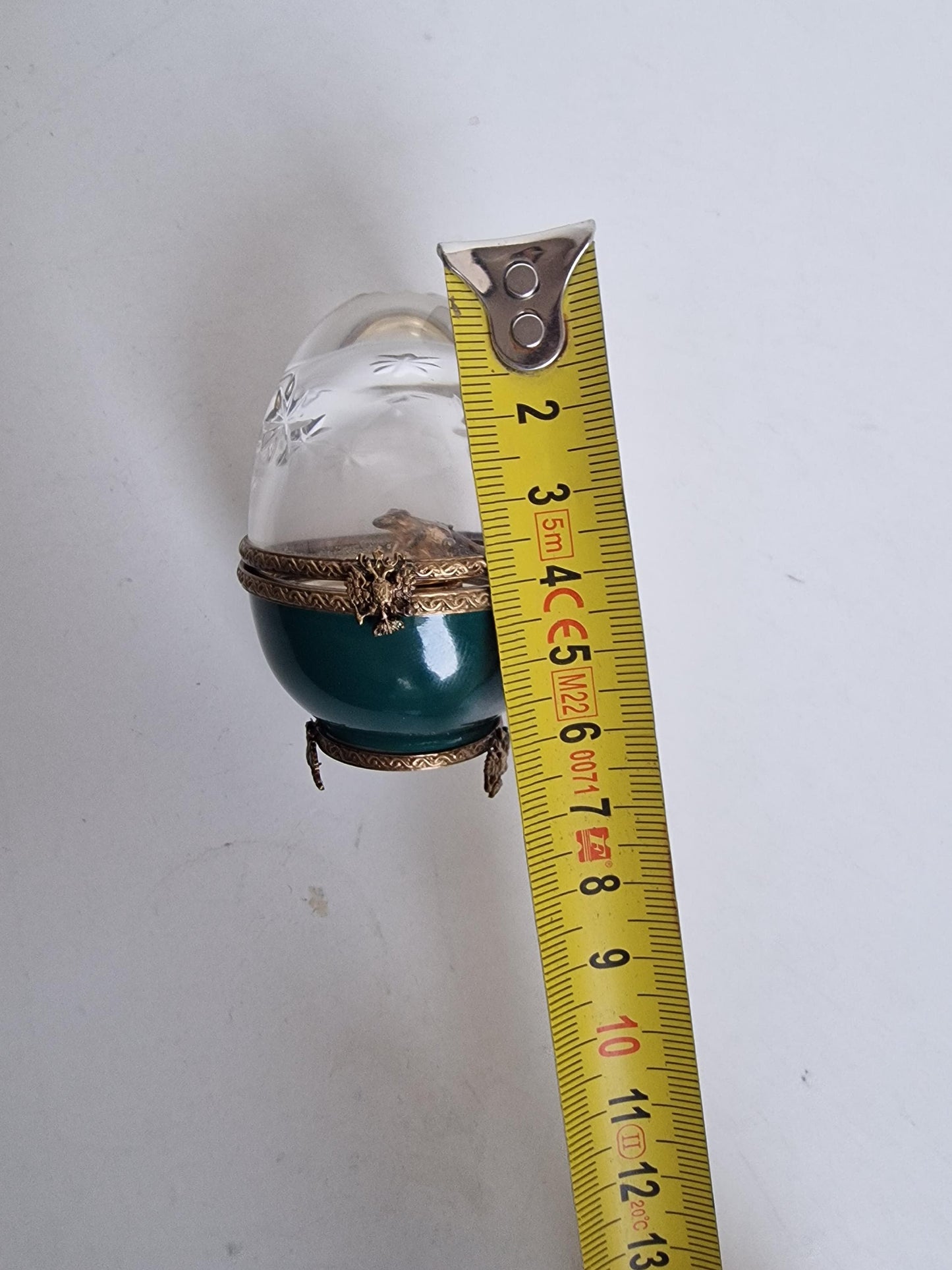 XL Fabergé Frog Prince Egg, Numbered Porcelain, Sterling Silver, 24K Gold