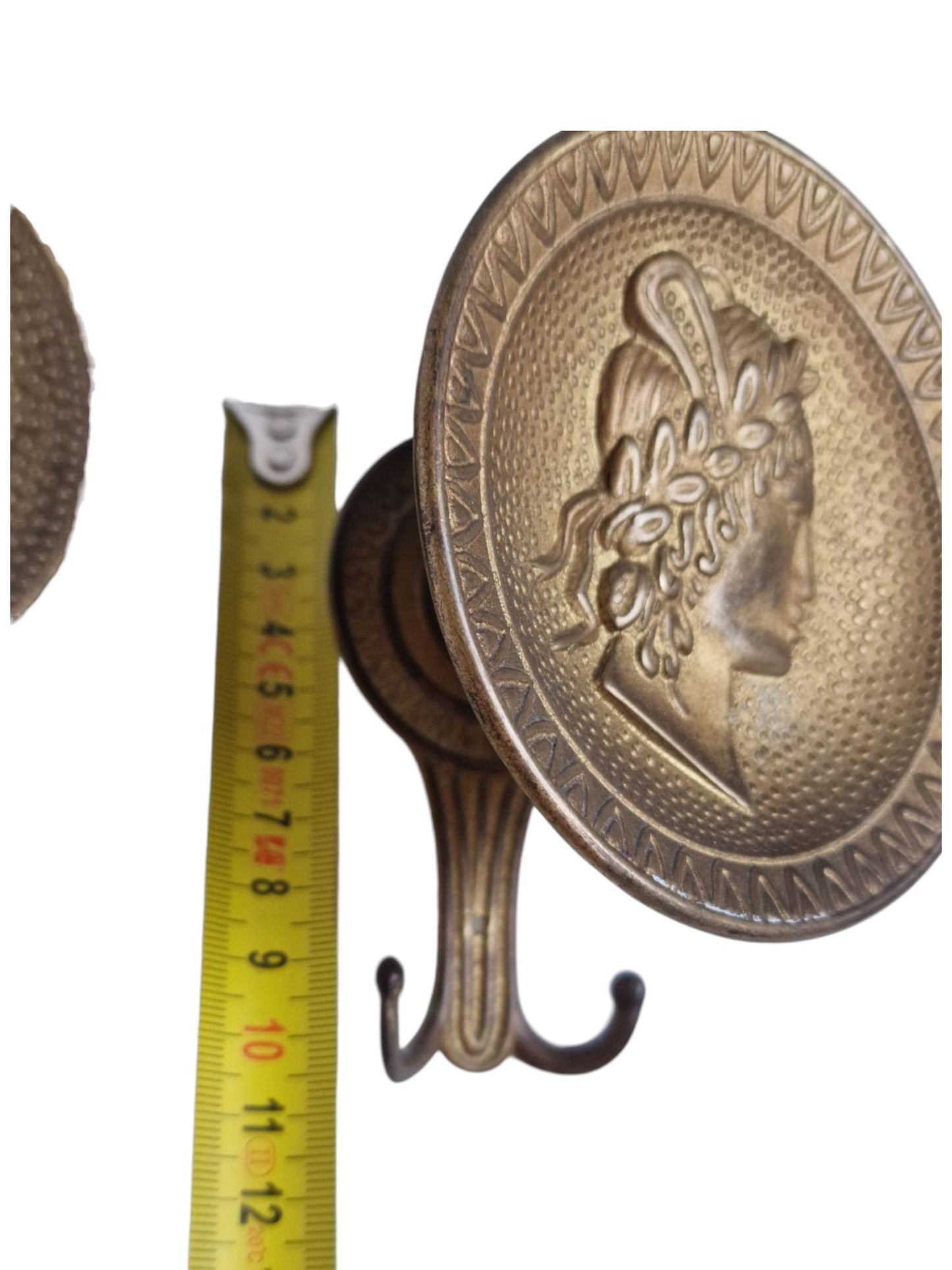 3 old italian brass coathooks garderobe klassieke kapstokhaken vintage italiaanse round double