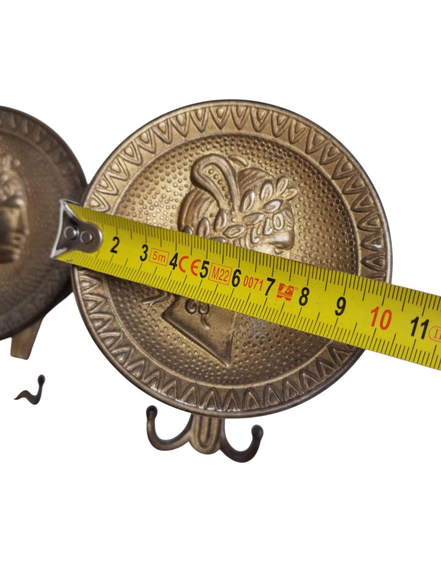 3 old italian brass coathooks garderobe klassieke kapstokhaken vintage italiaanse round double