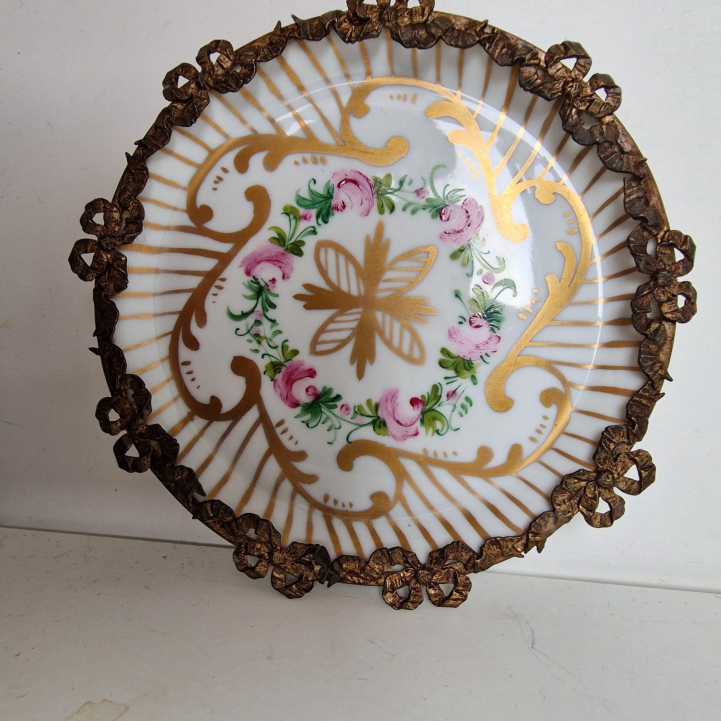 Limoges France Collector Plate, Hand-Painted Porcelain, Floral