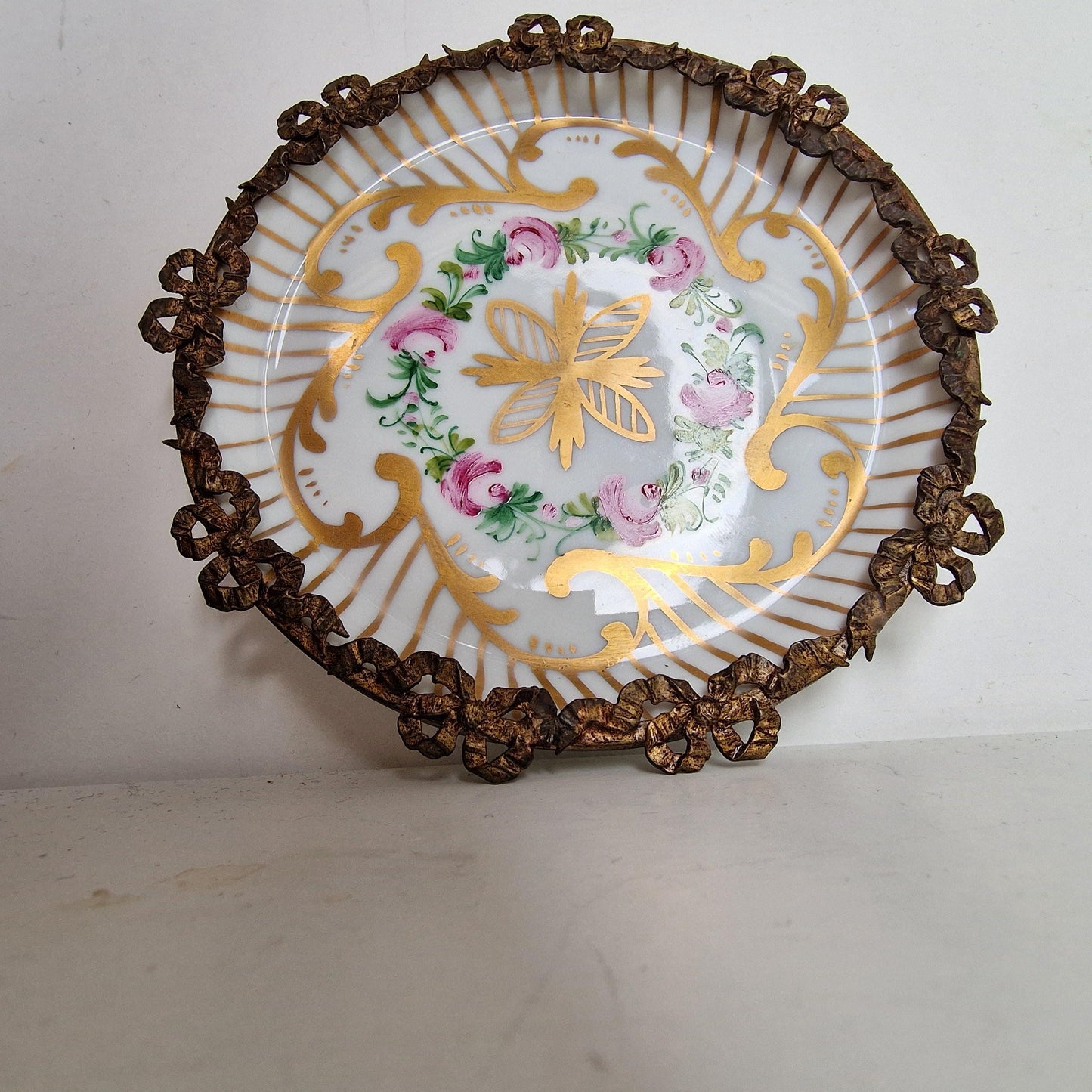 Limoges France Collector Plate, Hand-Painted Porcelain, Floral
