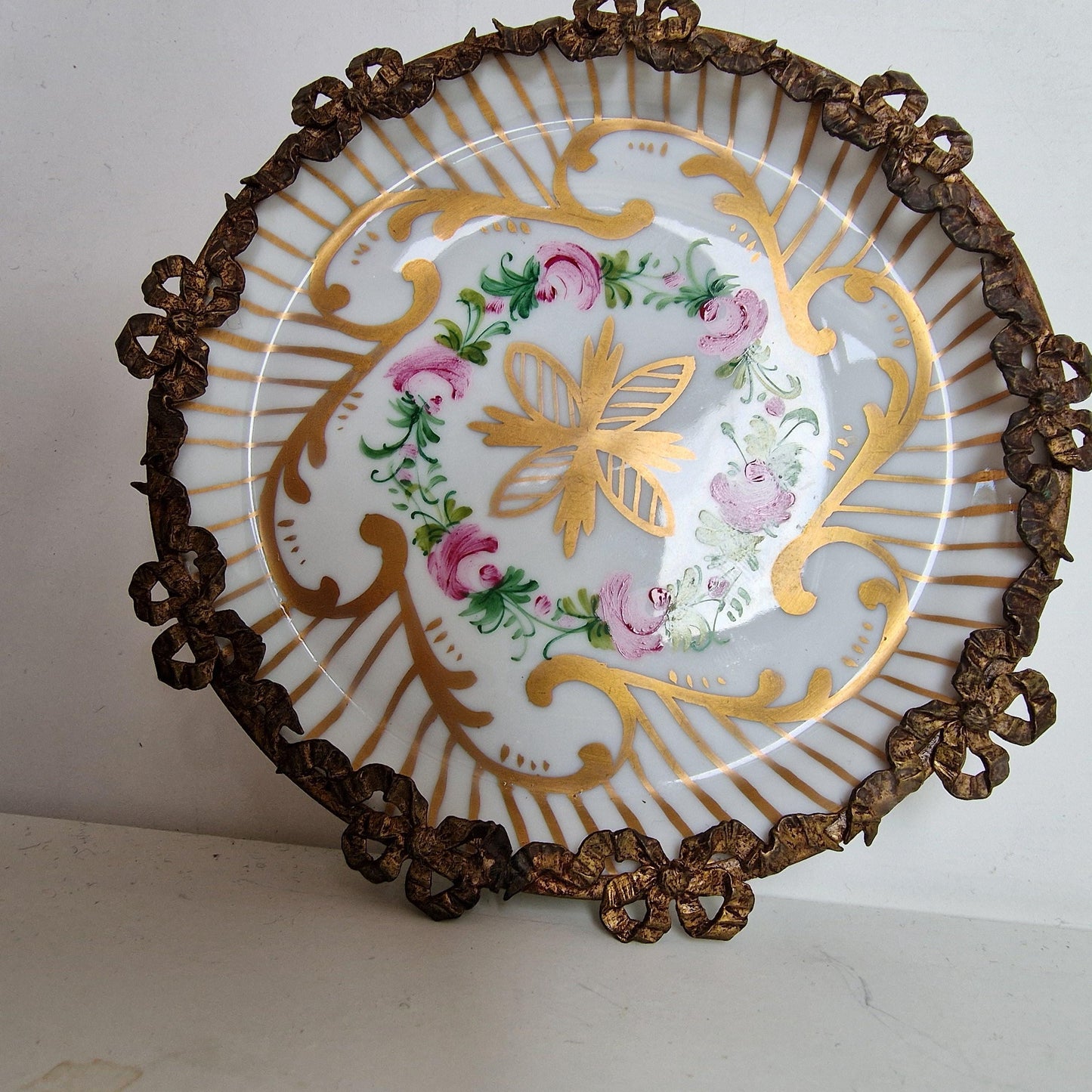 Limoges France Collector Plate, Hand-Painted Porcelain, Floral