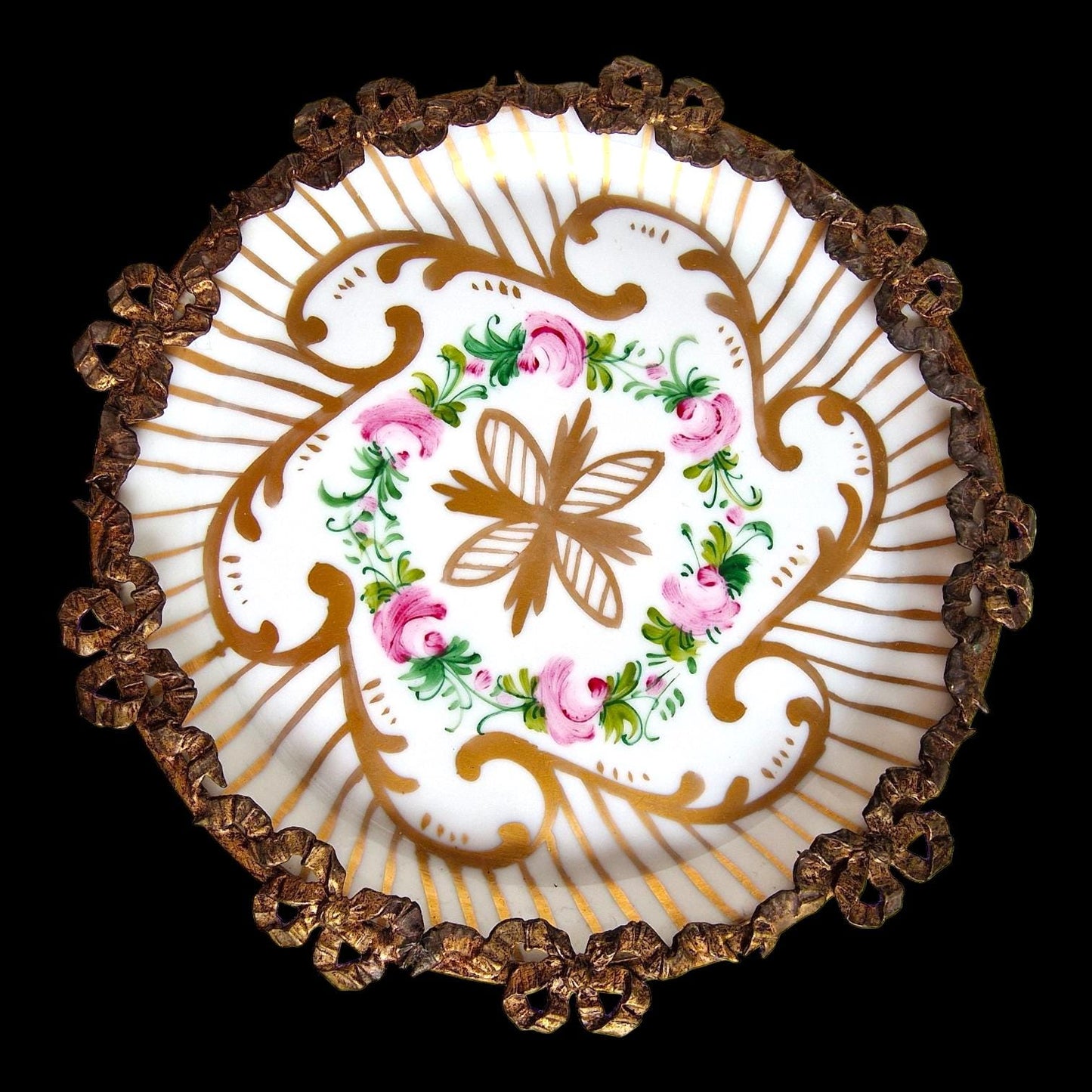 Limoges France Collector Plate, Hand-Painted Porcelain, Floral