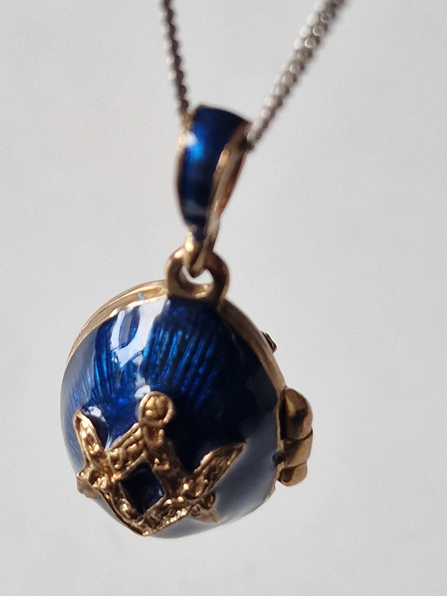 Faberge Egg Masonic Medallion, Guilloche Gilt Secret Compartment free masonry wearable pill box