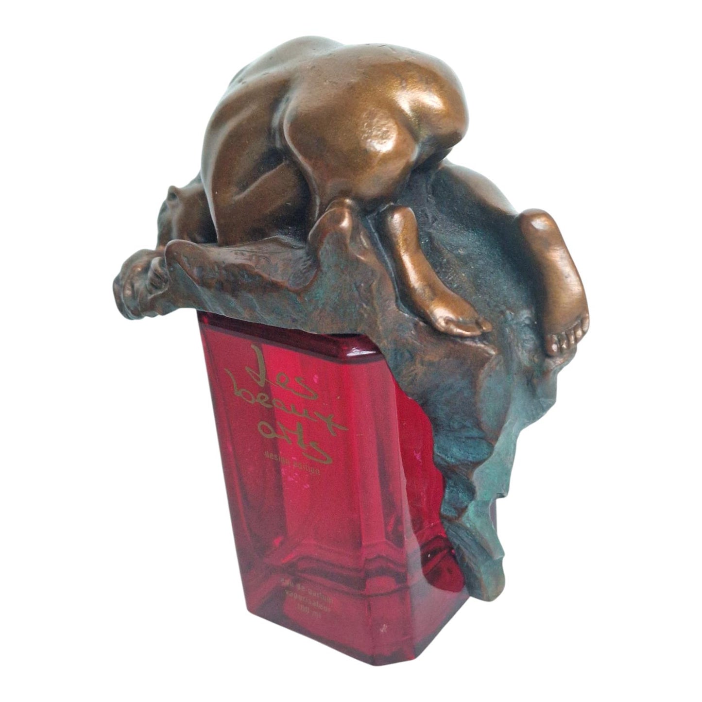 Rodin Bronze Woman Figure sculpture on Perfume Bottle, Les Beaux Arts, Rare Collector