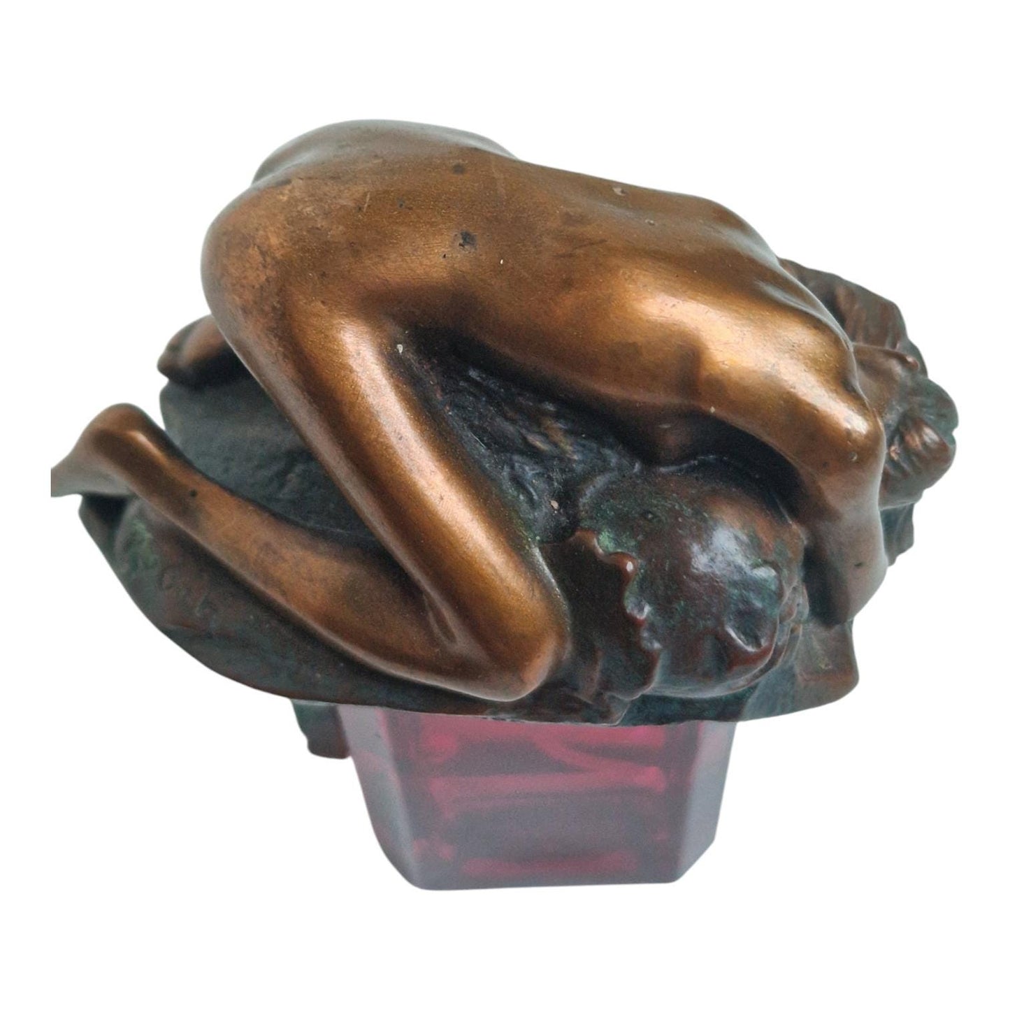 Rodin Bronze Woman Figure sculpture on Perfume Bottle, Les Beaux Arts, Rare Collector