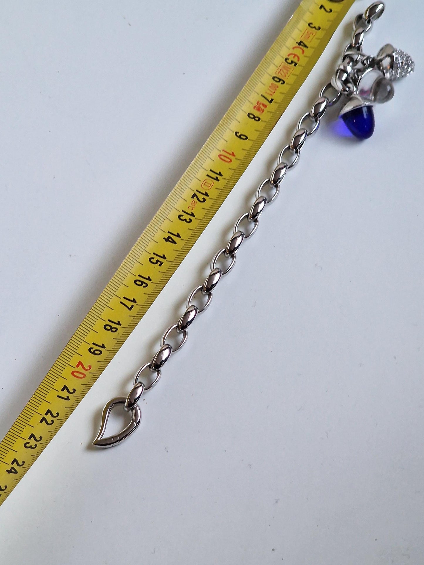 La Prairie Silverrain Charm Bracelet, Acorn Crystal Charms, Retired Edition