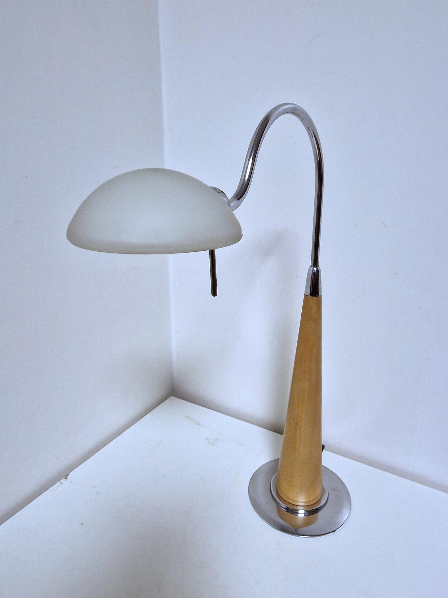 wood vintage table lamp 90's  desk lamp post modernism dutch design
