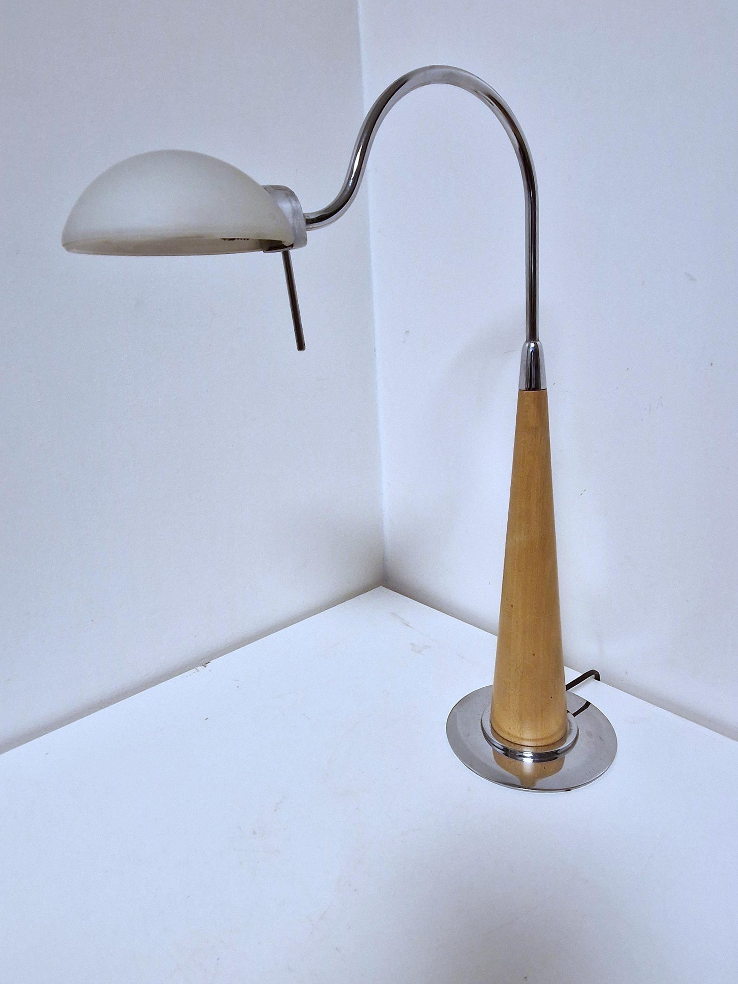 wood vintage table lamp 90's  desk lamp post modernism dutch design