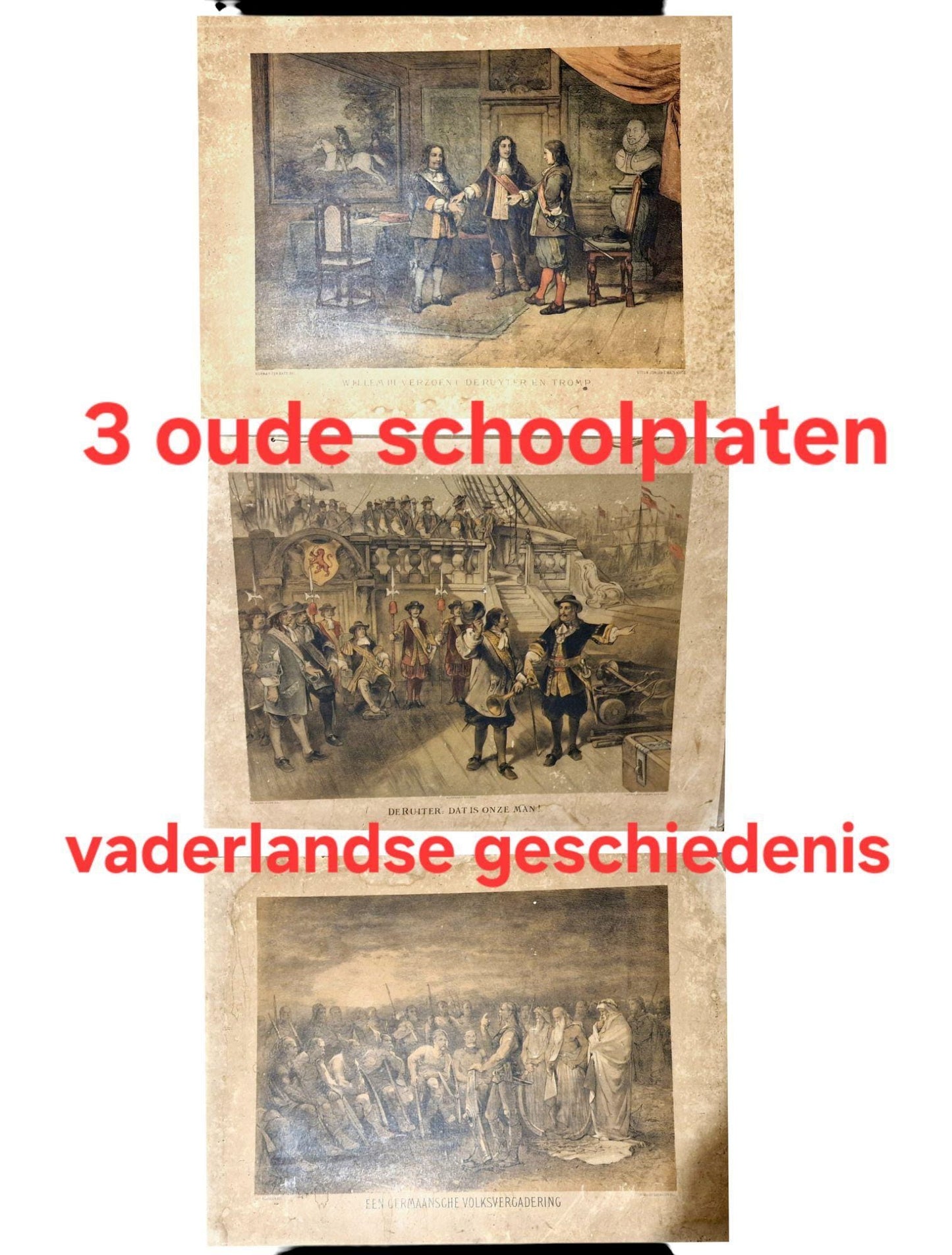 Antique Dutch History Prints, Charles Rochussen, Set of 3