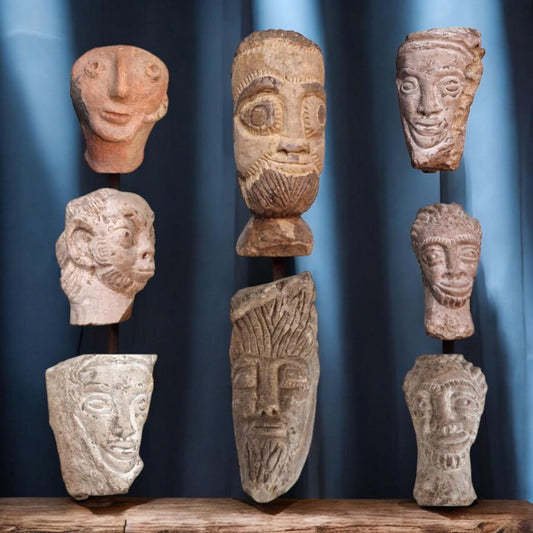 Antique Terracotta Heads – Koma, Bulsa, Afrika, Ancient Clay Artifacts