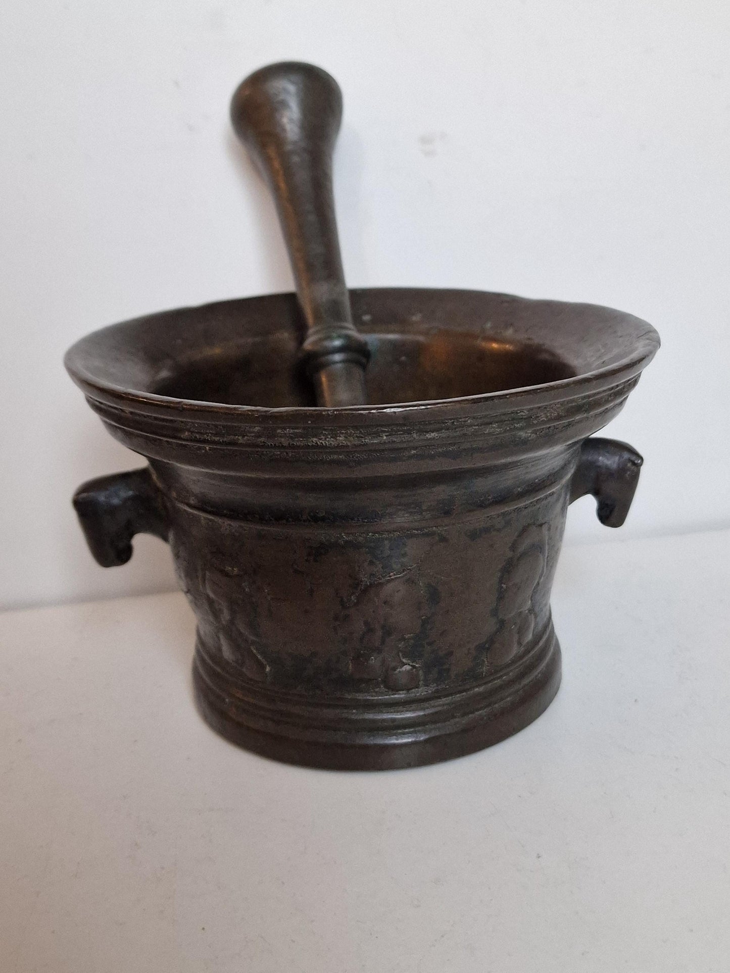Rare 16th Century Italian Bronze Mortar and Pestle – Renaissance Apothecary Vessel