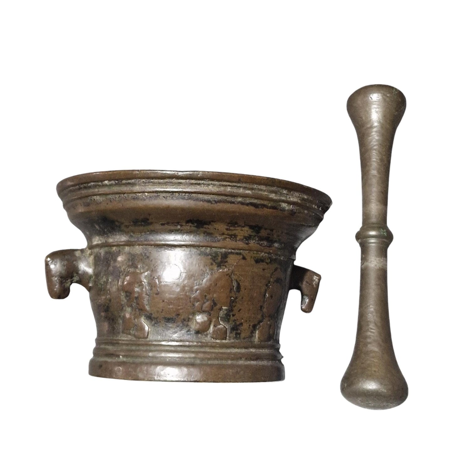 Rare 16th Century Italian Bronze Mortar and Pestle – Renaissance Apothecary Vessel