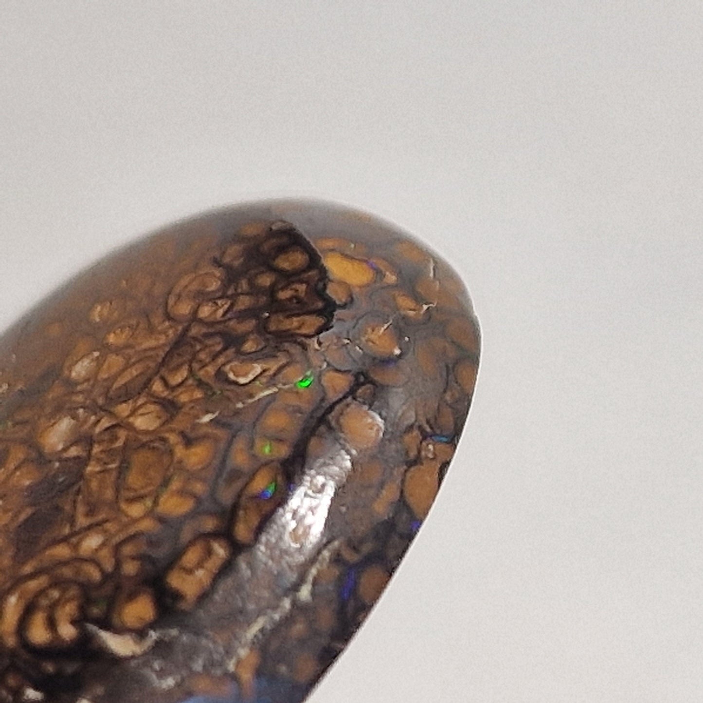 Australian Boulder Opal Pendant on Metal Chain