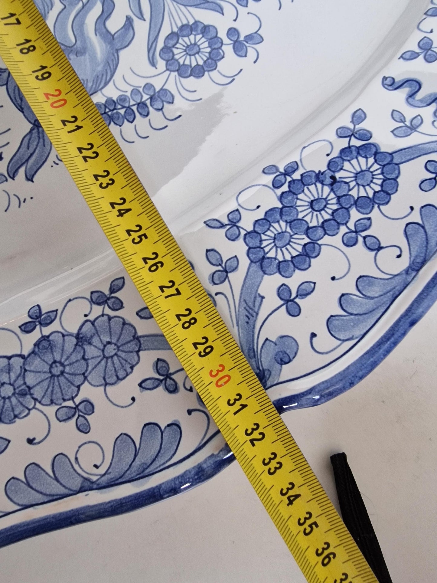 DERUTA Italian Faience Pottery Plate, Blue Rabbit Design