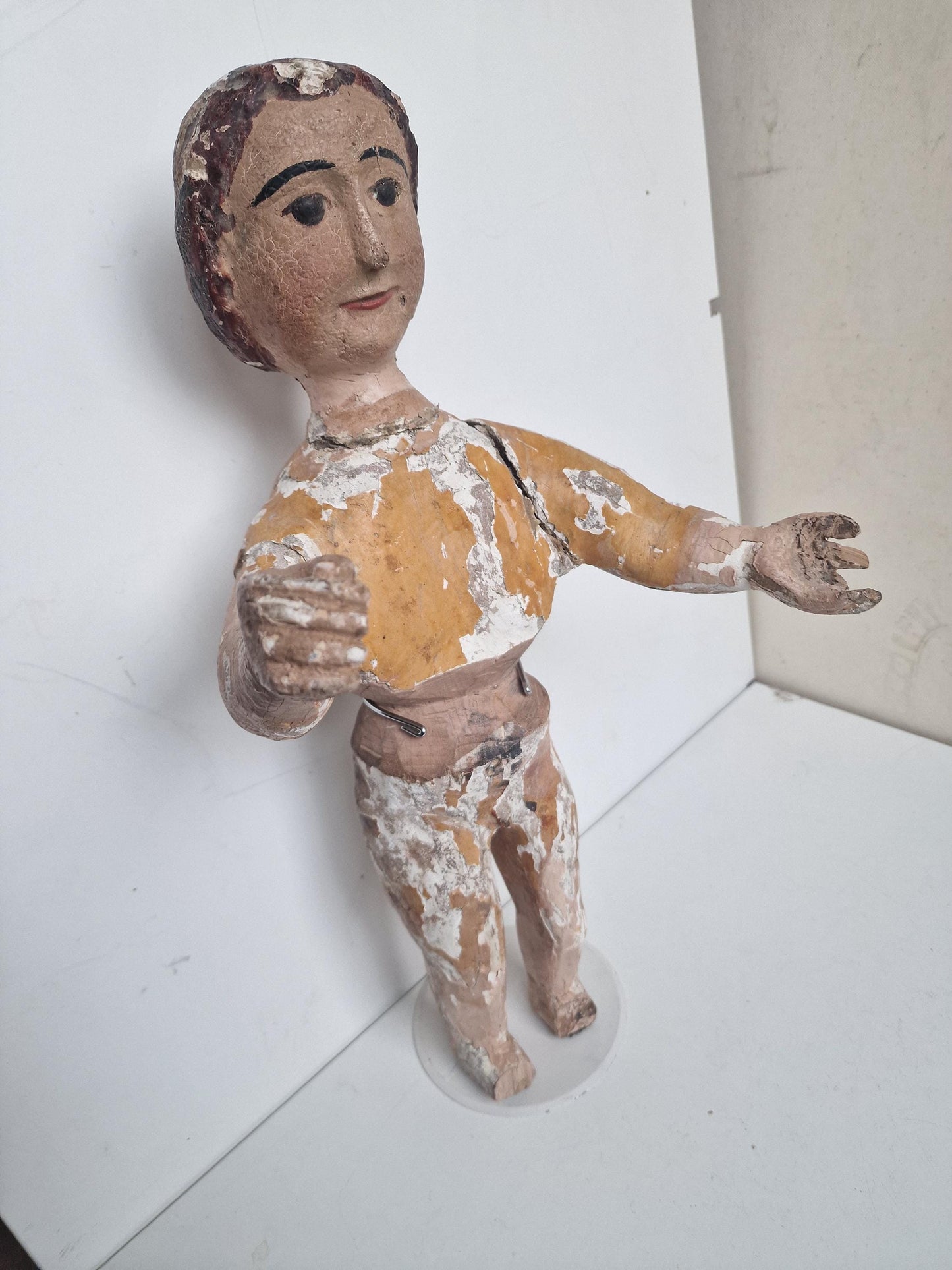 18th Century French Santo Niño Figure – Hand-Carved Polychrome Wood