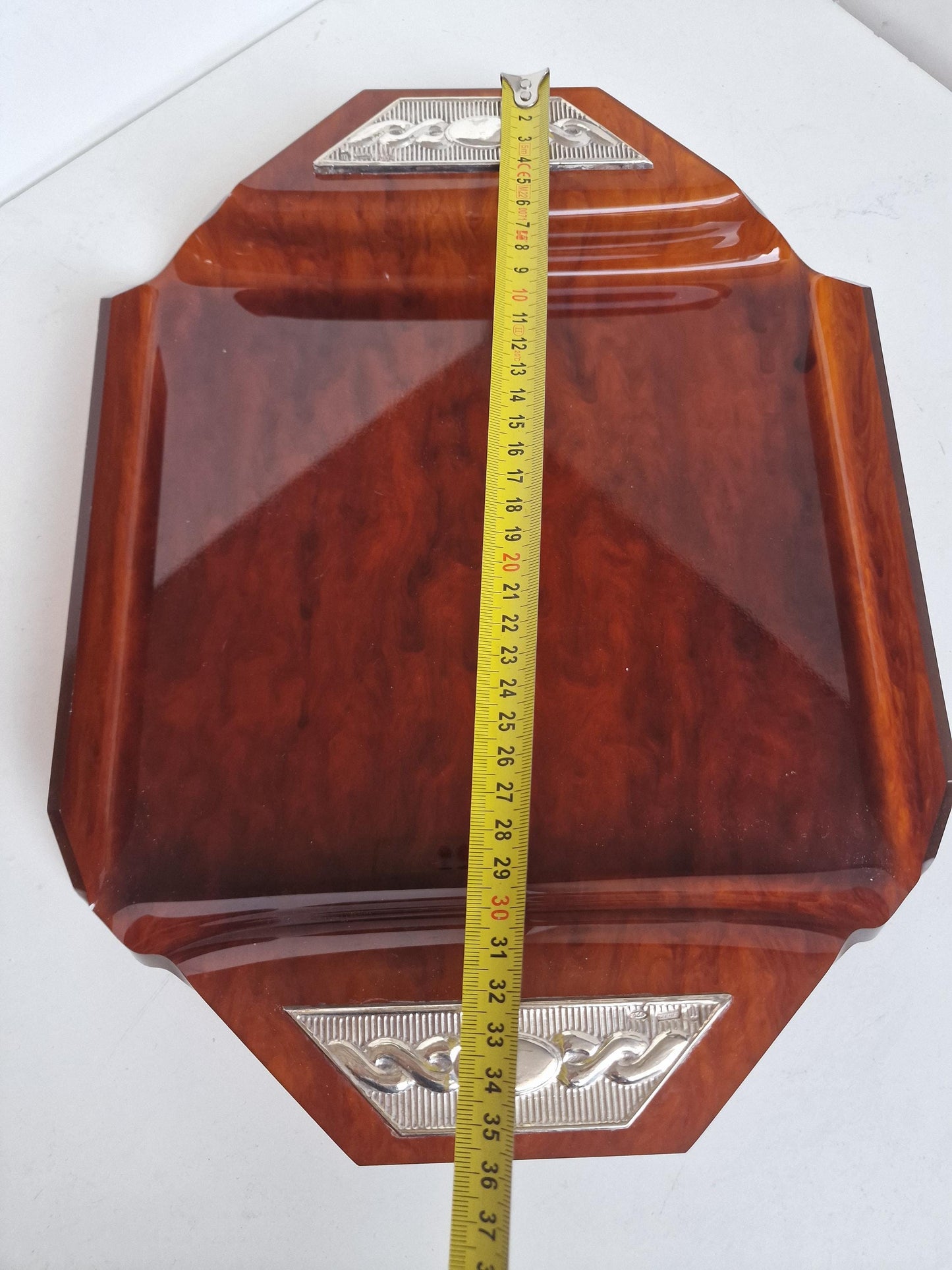 Vintage Italian Hollywood Regency Faux Turtle Serving Tray, XL