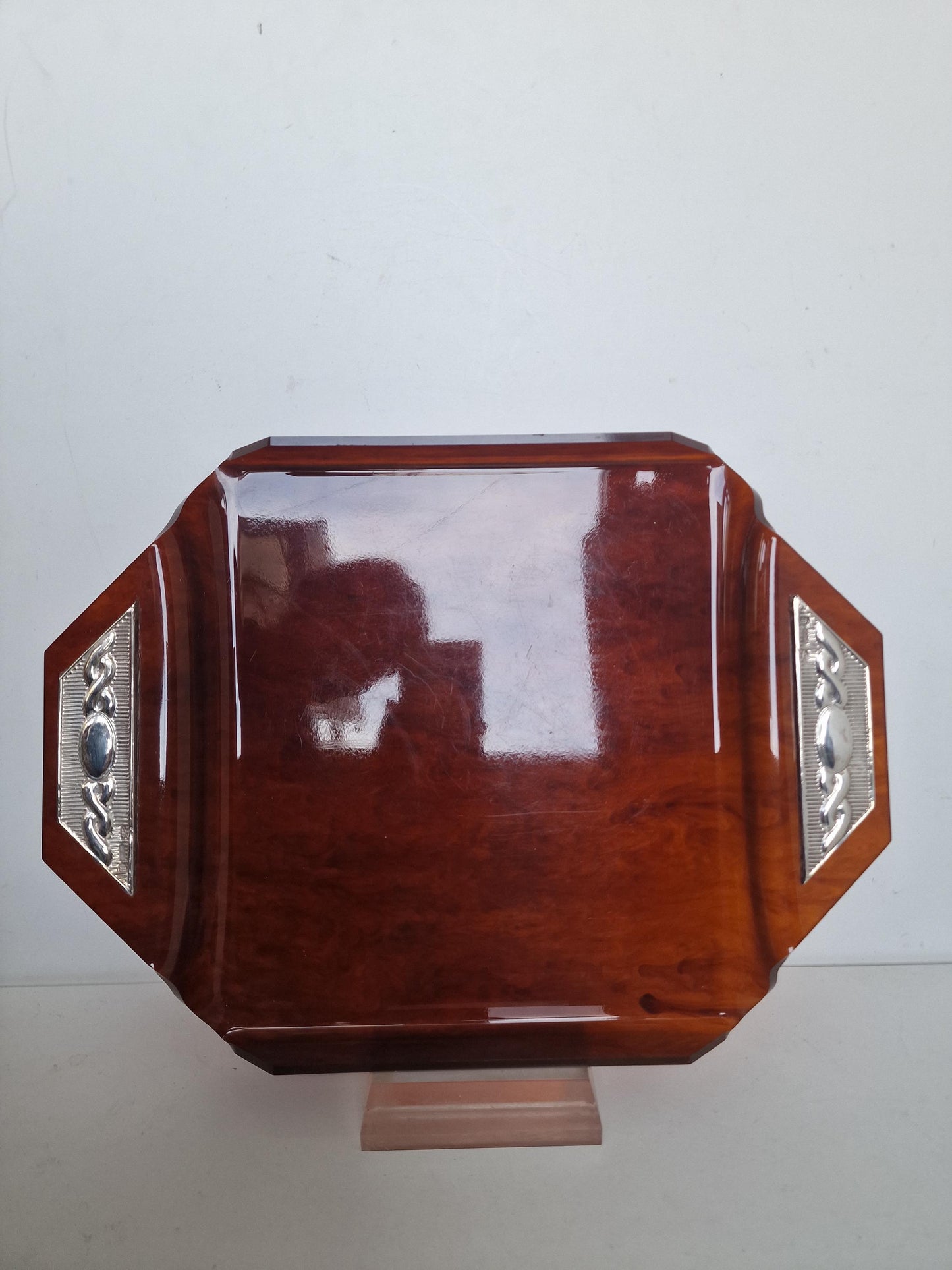 Vintage Italian Hollywood Regency Faux Turtle Serving Tray, XL