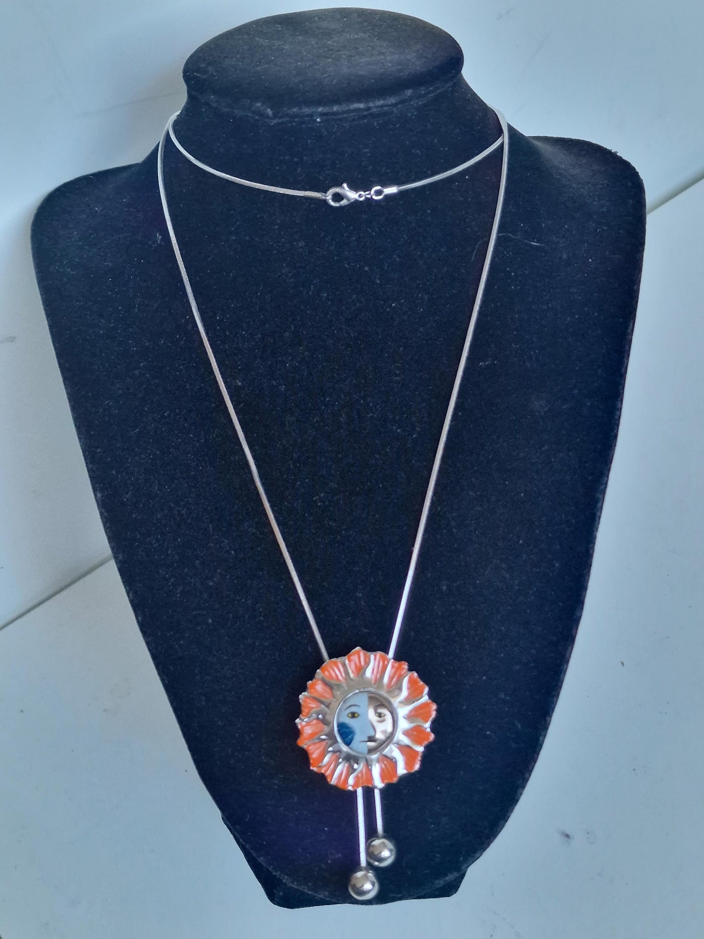 Vintage Goebel Rosina Wachtmeister Sun Face porseleinen hanger ketting