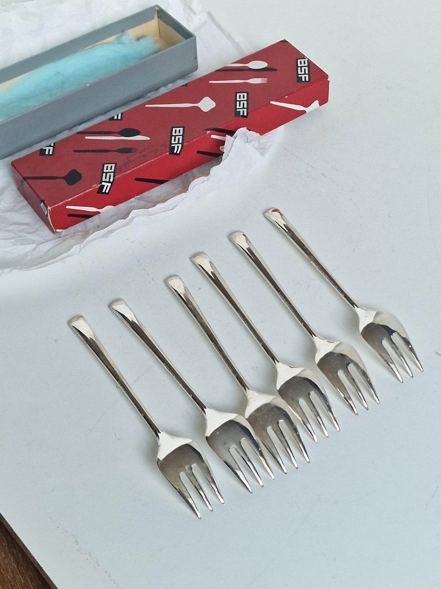 Vintage CARL HUGO POTT Silver Forks, Set of 6, German Cutlery