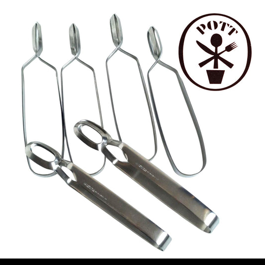CARL HUGO POTT Solingen Stainless Steel Escargot Tongs Set