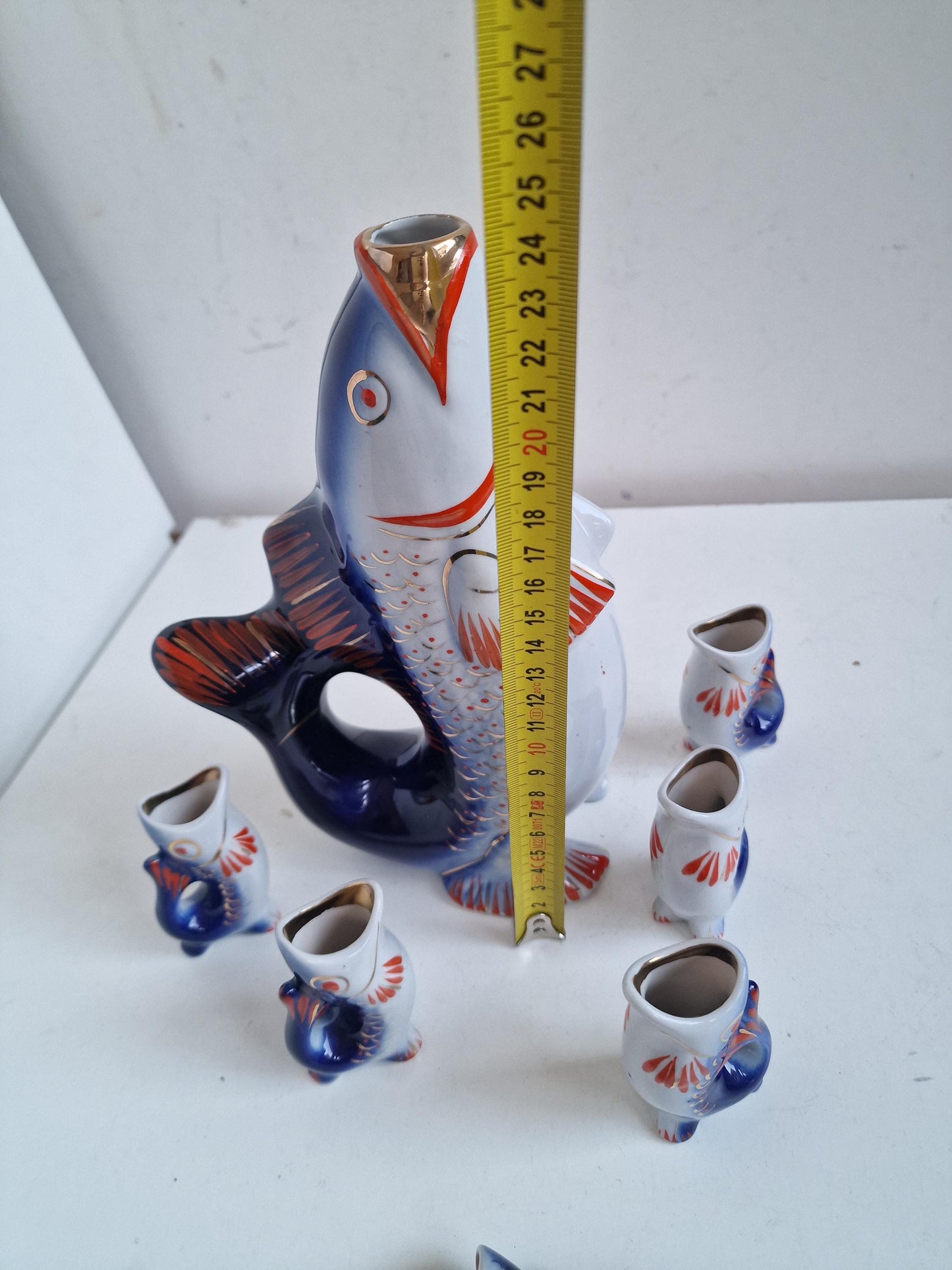 East Europe Fish Vodka Set, Caviar Carafe, Liquor Stemware