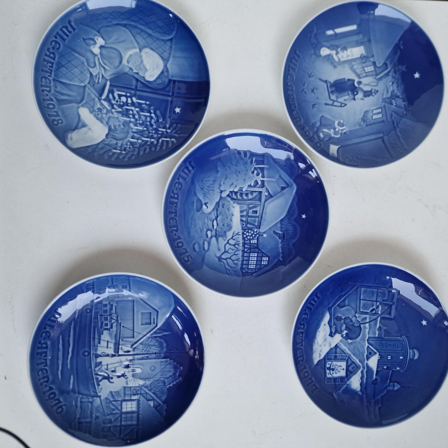 Vintage Bing & Grondahl Christmas Plates, Scandinavian Porcelain, Set of 5