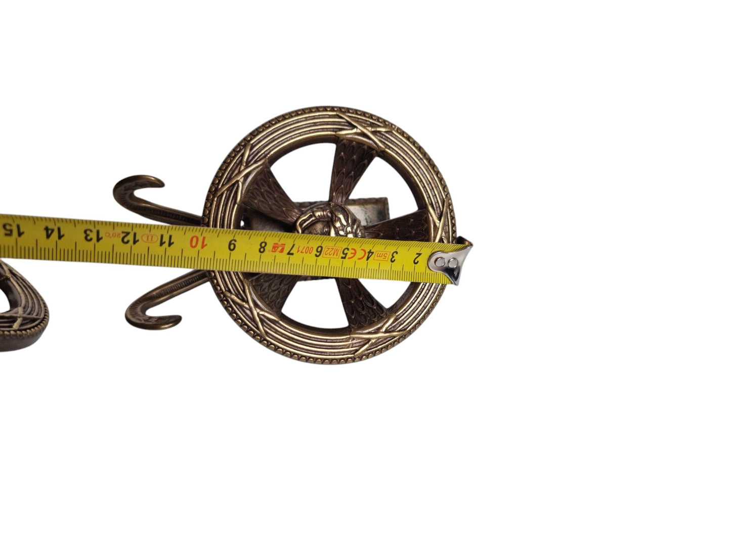 2 old italian brass midcentury medusa coathooks garderobe klassieke kapstokhaken vintage italiaanse round double