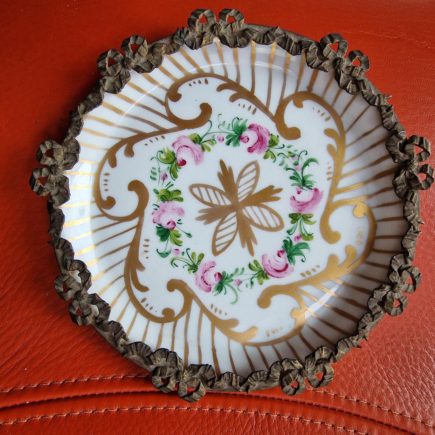 Limoges France Collector Plate, Hand-Painted Porcelain, Floral