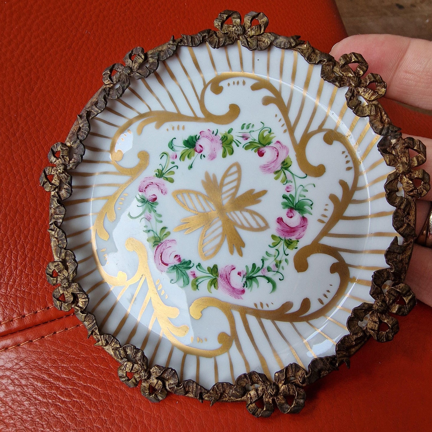 Limoges France Collector Plate, Hand-Painted Porcelain, Floral