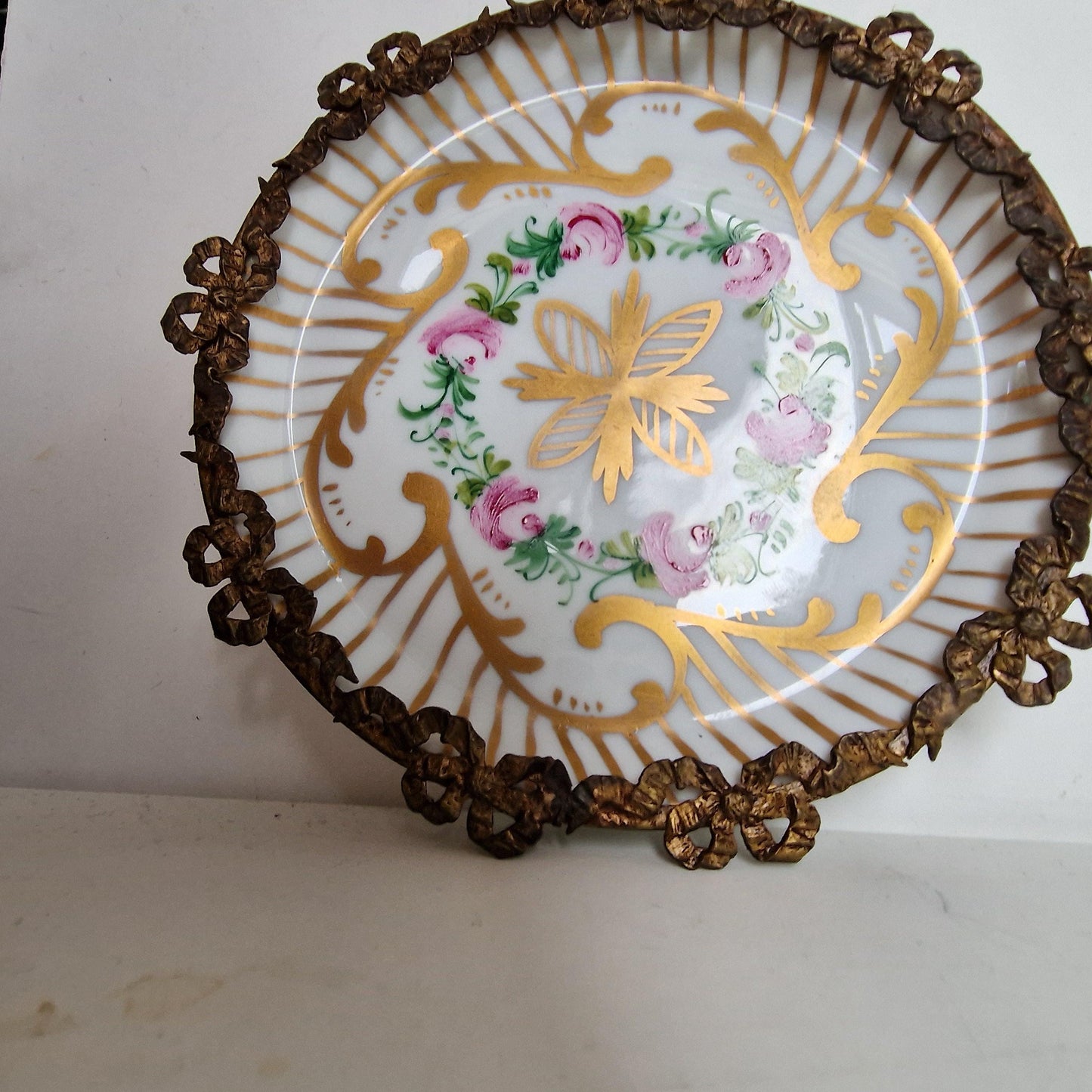 Limoges France Collector Plate, Hand-Painted Porcelain, Floral