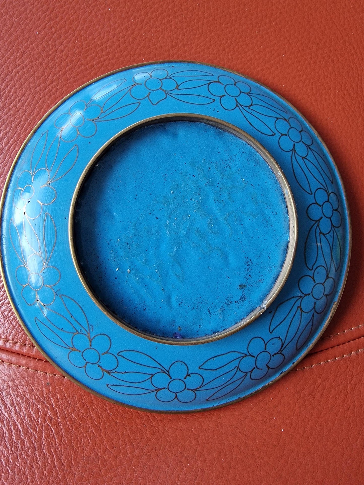 Antique Chinese Cloisonne Plate, Floral Enamel Design, Republic Era